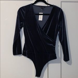 Banana Republic Suede Blue Bodysuit